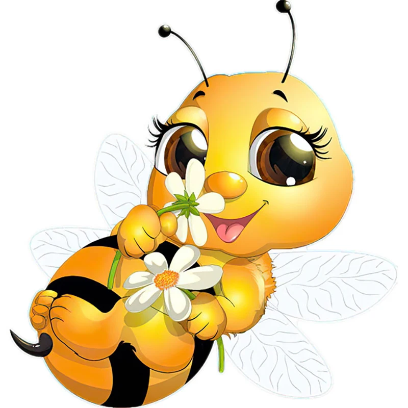 Car Sticker Cute little Bee Cartoon Insect  Waterproof Vinyl Decal Car Accessories Self-Adhesive Decor