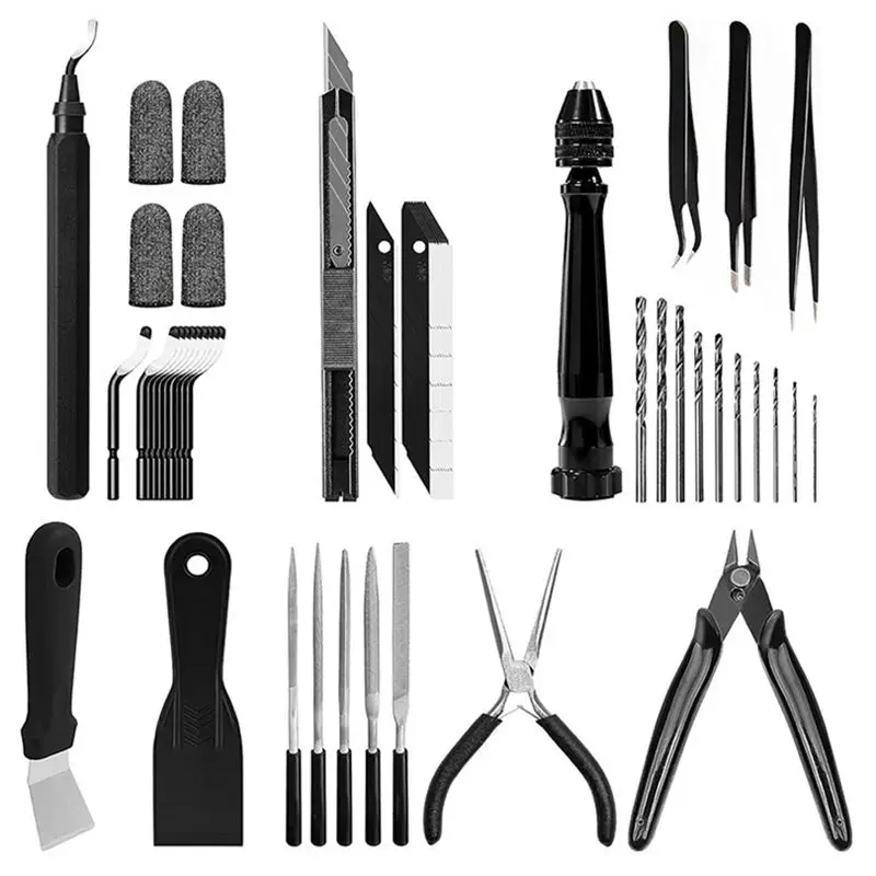 ABVC 3D Printer Tools Kit Essential,3D Printing Tools Kit,3D Printer Accessories,Deburring Tool,Wire Cutter,Drill,Scraper