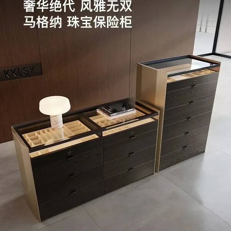 QQItalian Light Luxury Jewelry Chest Of Drawers Cloakroom Island Cabinet Master Bedroom Bed End Storage Display Locker