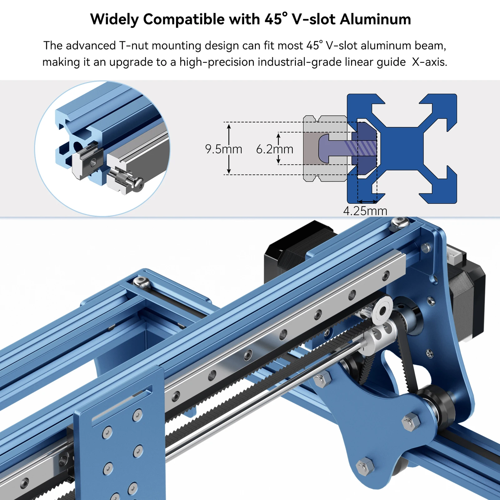 SCULPFUN S6/S6PRO/S9 X-axis Linear Guide Upgrade Kit High Precision Industrial Grade Direct Installation Without Drilling