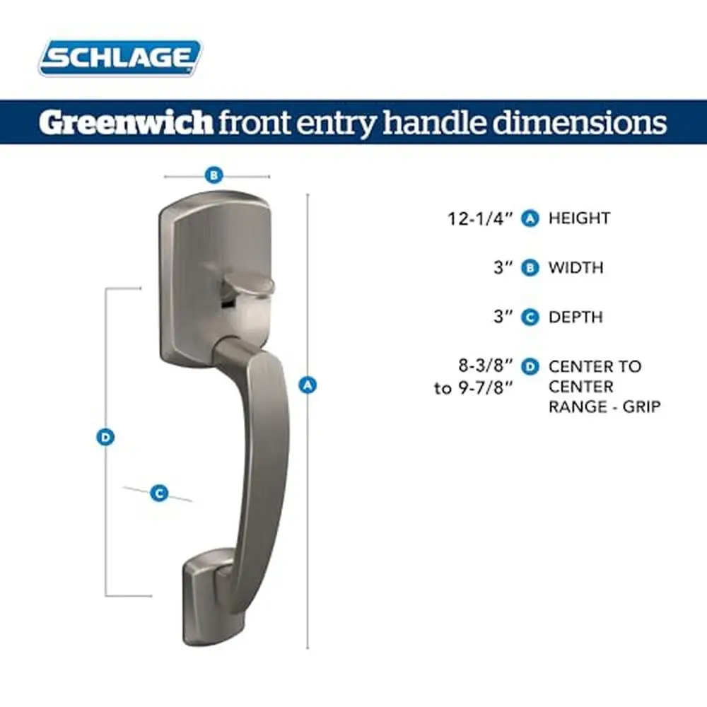 Front Entry Handleset with Left Handed Lever Grip Bronze Finish BHMA Certified Security & Durability Easy Installation Standard