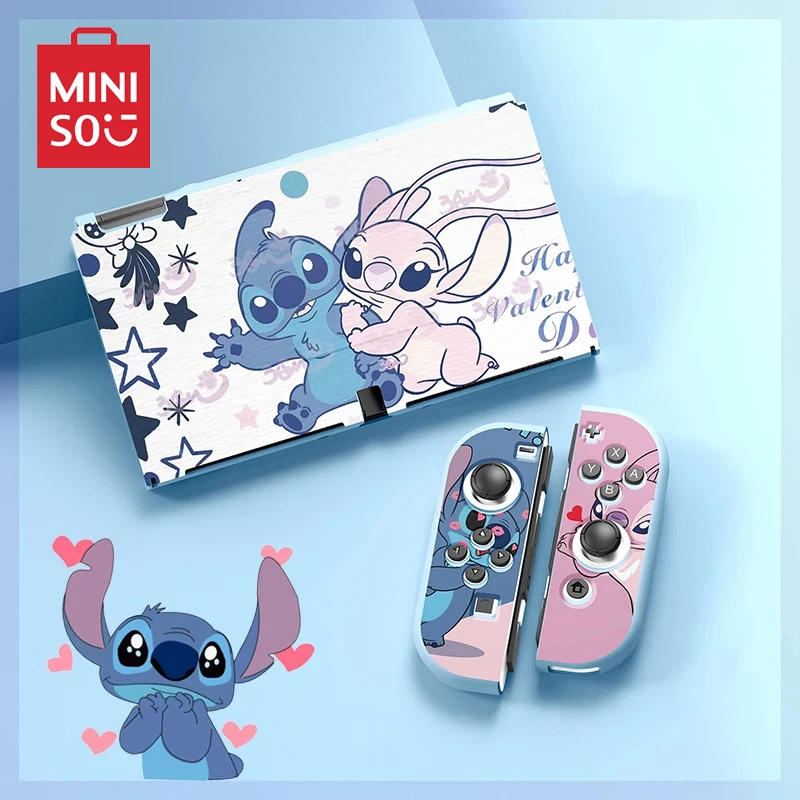 

Miniso Disney Stitch Switch Oled Lite Protective Case Cute Cartoon Figures Anti-slip Soft Shell Game Console Cover Birthday Gift