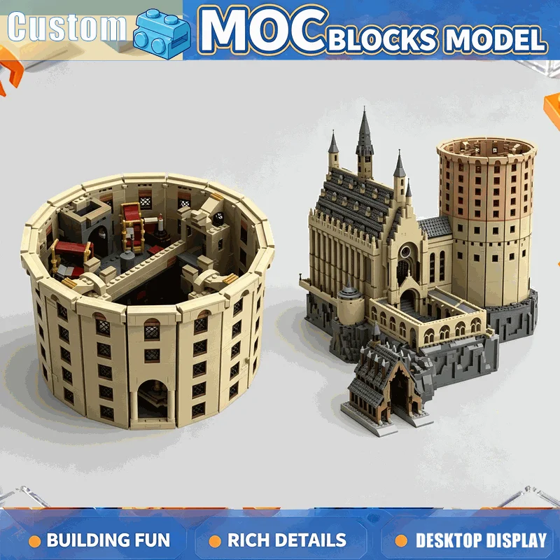 1212PCS Enchanted Academy Common Room Dormitory Building Blocks DIY Assembly Architecture Model Fantasy Castle Collection Gift