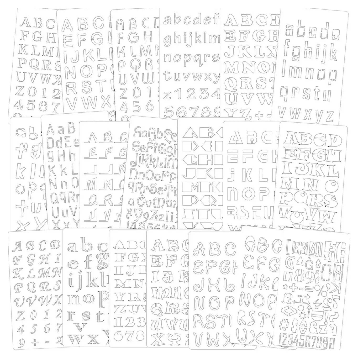 

20Pack Letter and Number Stencils Reusable Alphabet Stencils Journal Supplies Templates for Kids Drawing