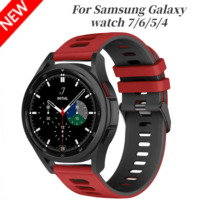 22mm 20mm Two-tone Silicone Band For Samsung Galaxy watch 7/6/5/4/Huawei Watch 4/3/GT2 Bracelet Wristband For Amazfit GTR 4 47mm