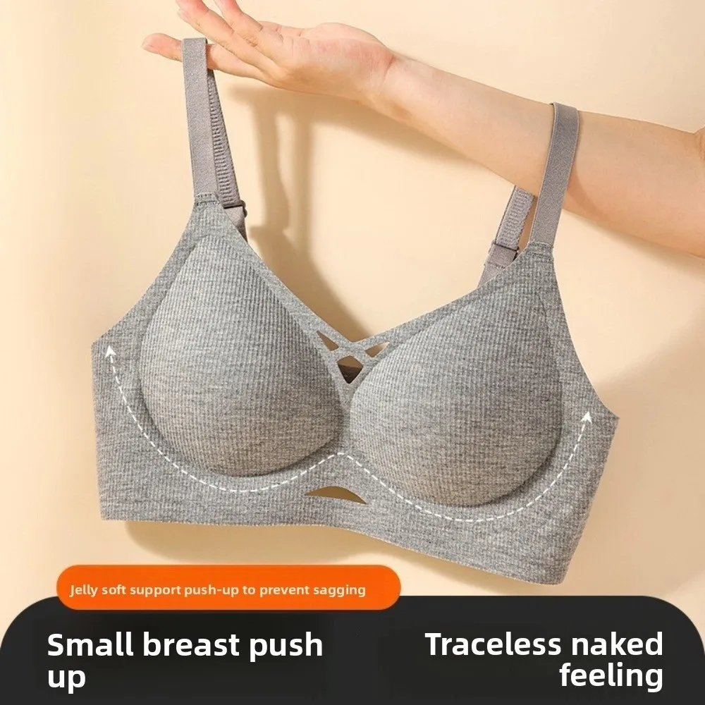 간단한 얇은 중공 원활한 브래지어 여성을위한 충격 방지 Traceless 브래지어 처짐 방지 친밀한 무선 Deep V Bra Sport