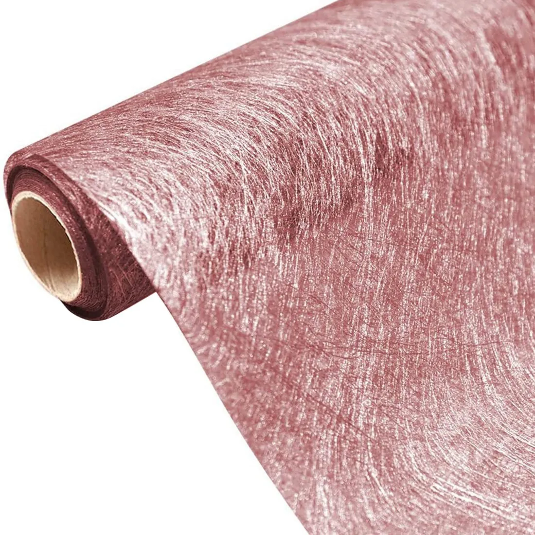 Rose Gold Table Runner Metallic Fiber Non-Woven Fabric for Wedding Party Table Decoration Gift Floral Wrapping,30cmx10M