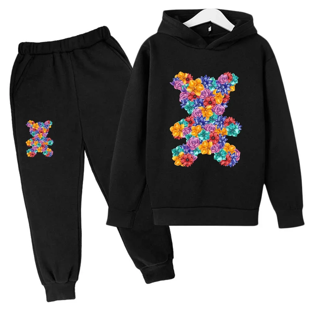 4-14 years old children's latest hoodie set Children's cotton autumn spring long-sleeved sweatshirt and pants 2 sets of clothing