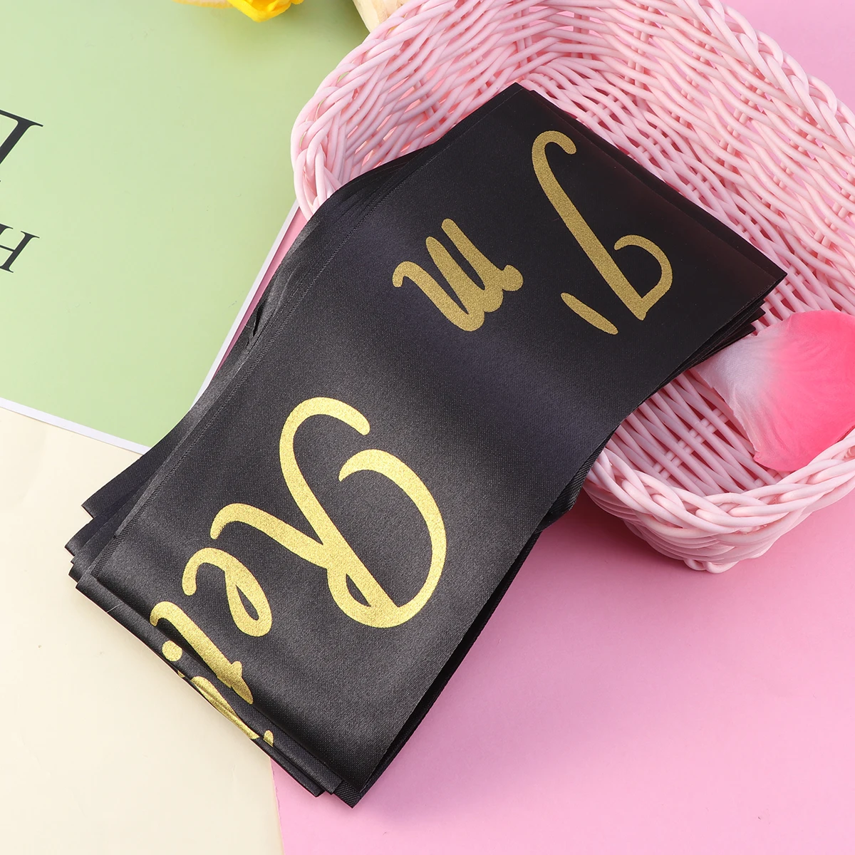 

Набор из 6 черных прочных тканевых лент с золотыми буквами для вечеринок, подарок на пенсию, декор для мероприятий по случаю выхода на пенсию