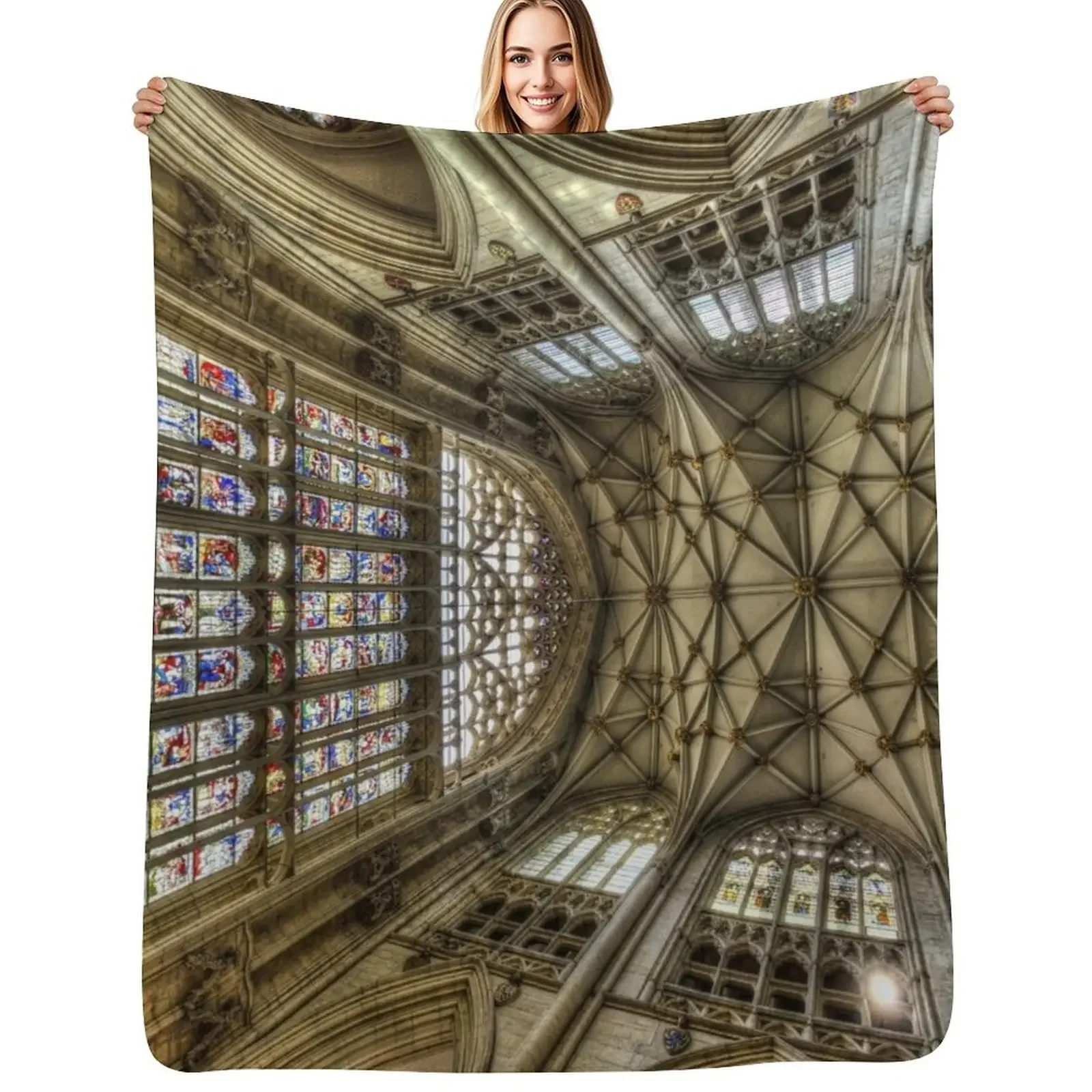 

York Minster Architecture Throw Blanket Soft Big Bed linens Luxury Blanket