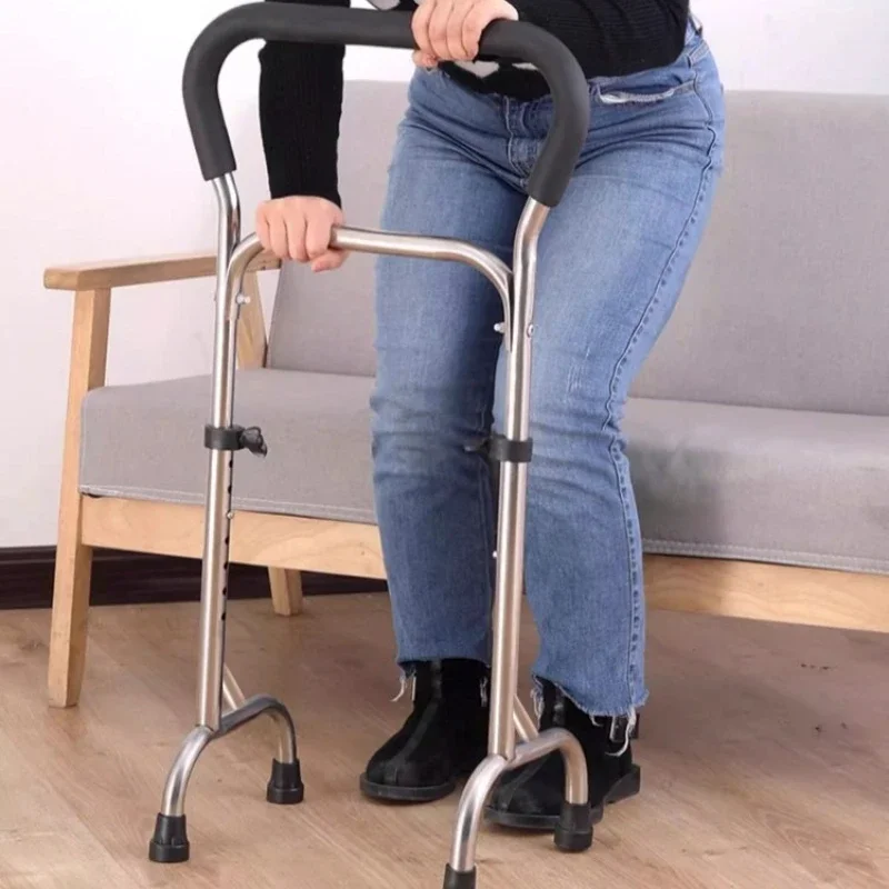 Adjustable Lightweight Non-slip Elderly Assistance Crutches Multifunctional Portable Walking Stick for Daily Support