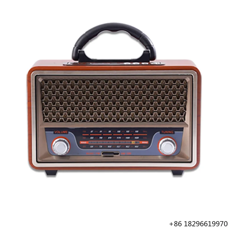 

Retro Wooden Bluetooth FM Speaker Support TF Card Plug-In Card Wireless Receiver Home Desktop Wholesale Smart Audio