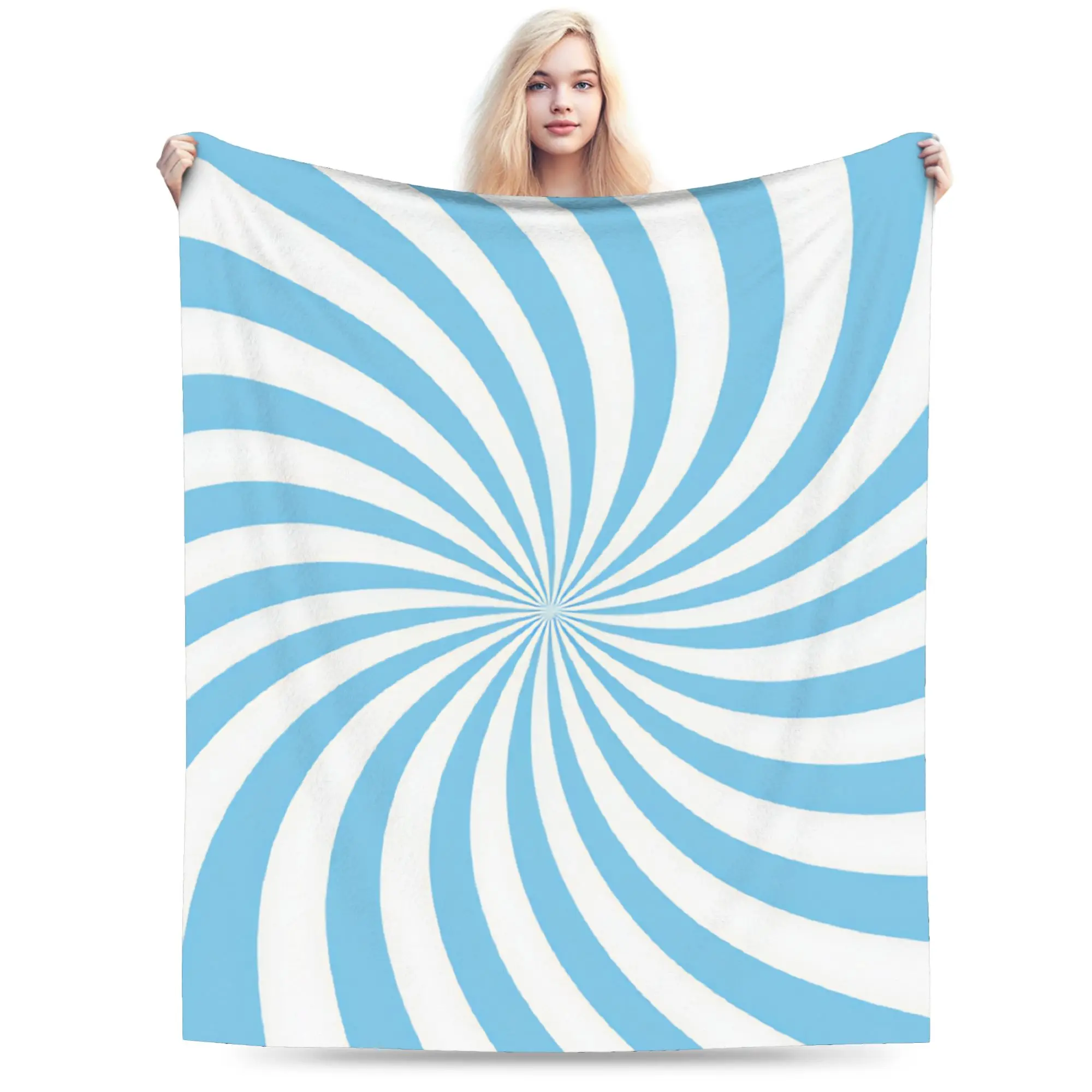 Abstract Swirl Disorder Flannel Blanket Winter  Super Warm Throw Blanket for Girls Boys Bedroom Funny Bedspread Sofa Bed Cover