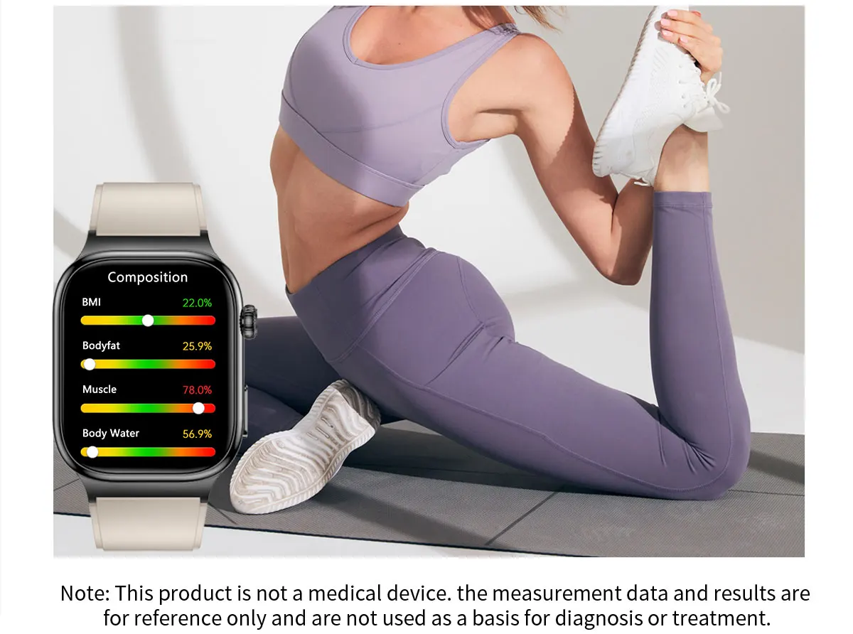 2026 Neue Krankenhausqualität Gesundheits-Smartwatch Körperfett EKG Blutsauerstoff Blutdruck Gesundheits-AMOLED-Bildschirm HD-Anruf Sport-Smartwatches für Herren – Detail 16
