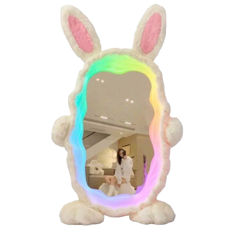 Rabbit full-body mirror luminous wave mirror cloakroom full-length mirror home living room floor