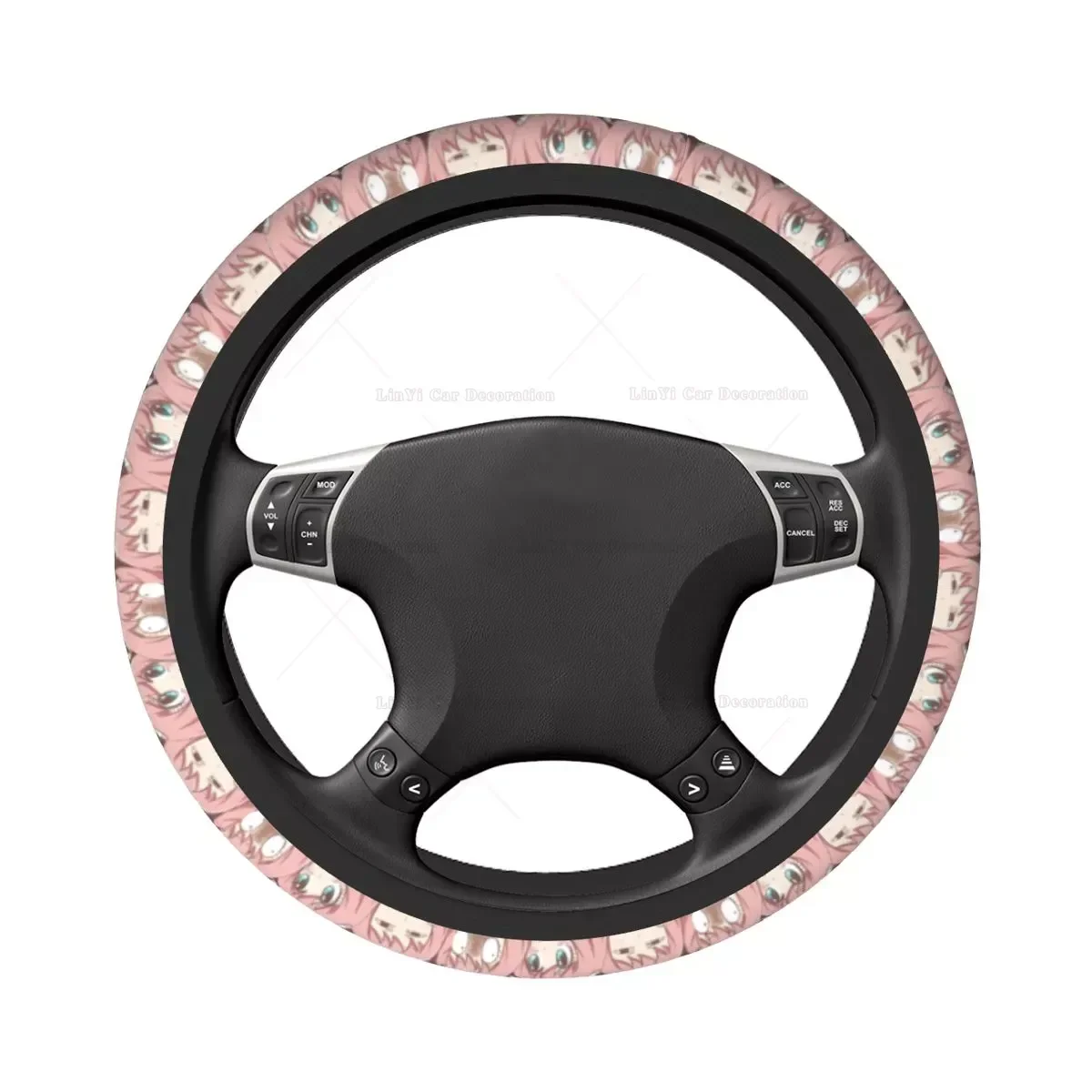 Car Steering Wheel Cover Anime Forger Anya Spy x Family Braid On The Steering Wheel Cover Car-styling Steering-Wheel Accessories