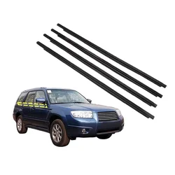 4 Piece Black Outside Window Glass Rubber for Subaru Forester 2004-2007 Weatherstrip for Ranger Glass Outer Laminate 61280SA010