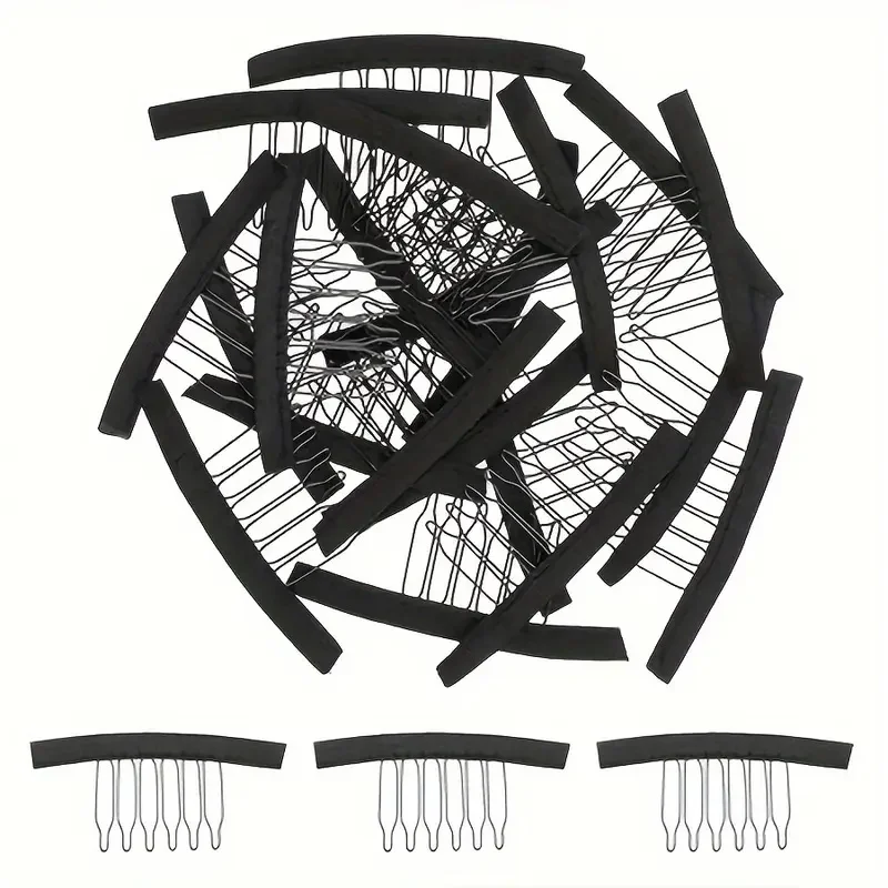 25 قطعة مجموعة مستلزمات صناعة الشعر المستعار للجنسين قبعات شبكية قابلة للتمدد للبالغين مع إبر خيط النسيج ومشابك مشط وأربطة قابلة للتعديل #3