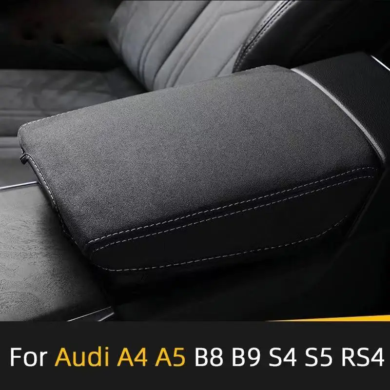 Alcantara armlehne deckel box abdeckung für audi a3 a4 a5 a6 a7 q2 q3 q5 q8