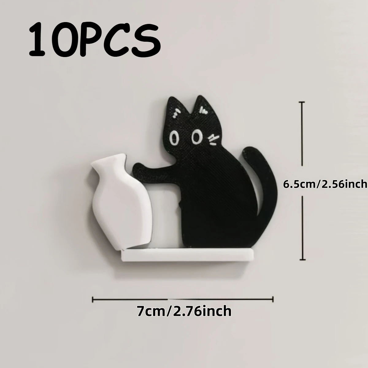 10pcs Kitten Pushing Bottle Acrylic Magnetic Fridge Magnet - For Storing Cat Whiskers or Flower Arrangements Gift for Cat Lovers