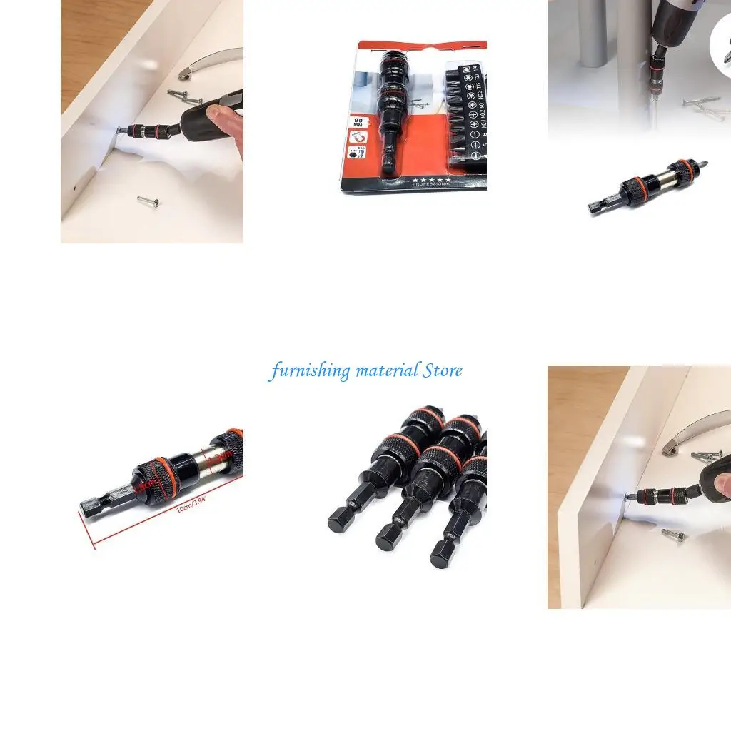 

Y5GD Screwdriver Drill Bit Holder Pivoting Bit Tip Drive Guide Extension Adapter With 10Pcs Screwdriver Bit