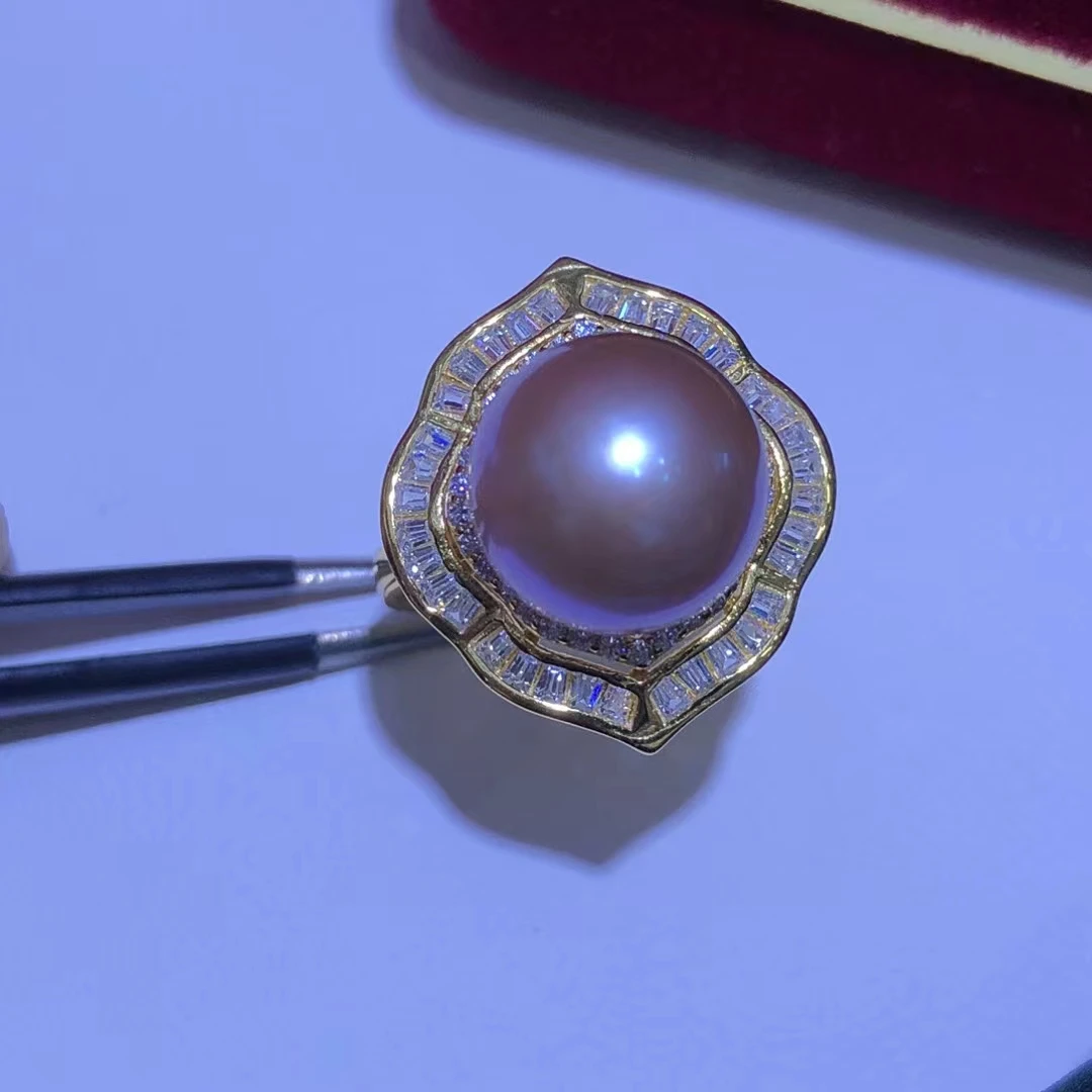 925 Sterling Silver Adjustable Ring Mount Settings Findings Mountings Accessory Parts Fittings for 11-12mm Pearls 5pcs/lot