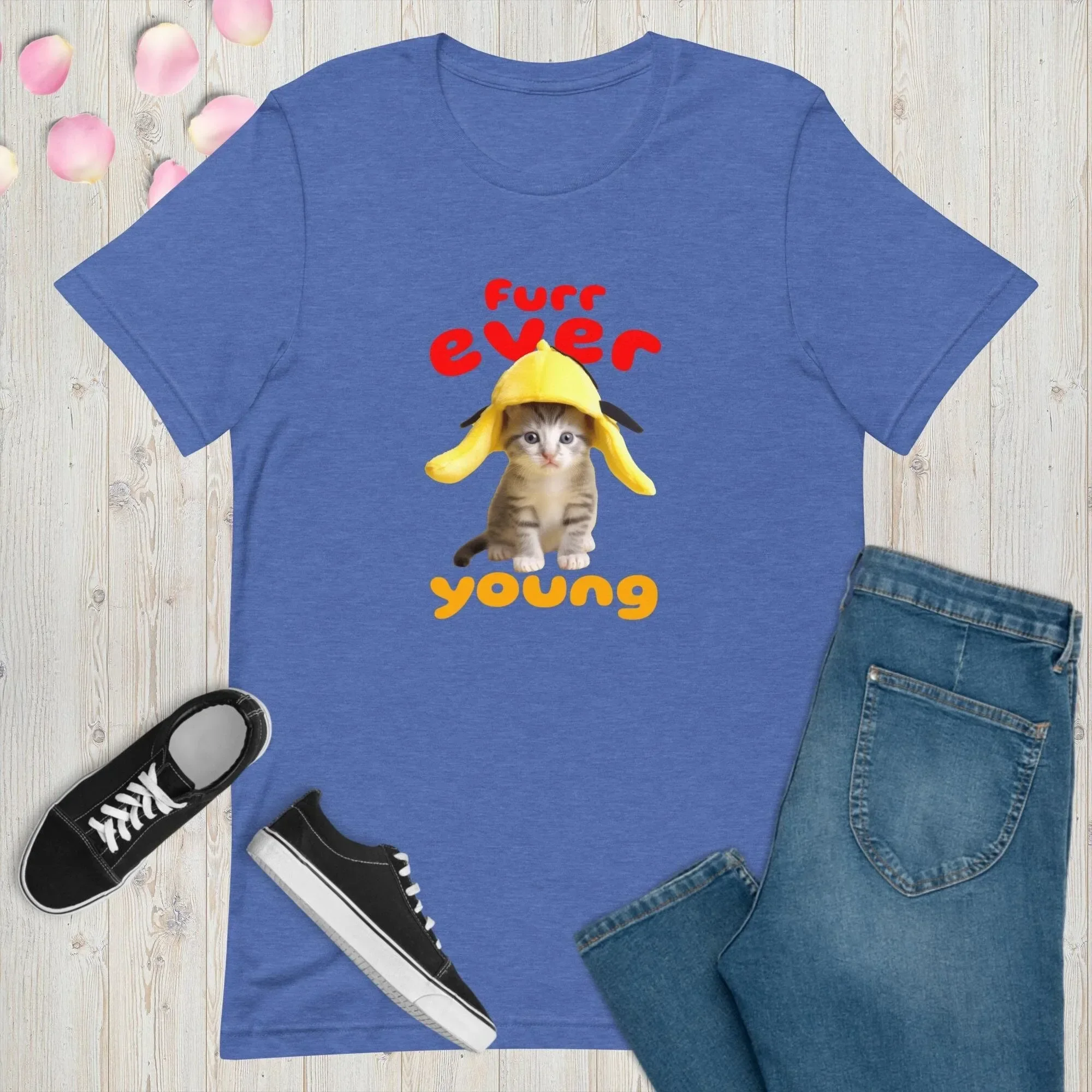 Furr Ever Young Trendy Cat T Shirt Unique Perfect For Her