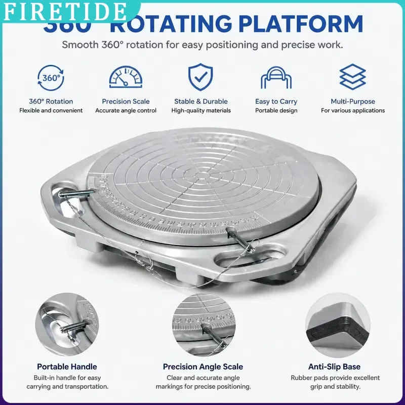 Heavy Duty 4T Alignment Turntables with Scale, Wheel Aligner Turn Radius Plates for Scissor and 4 Post Car Lift