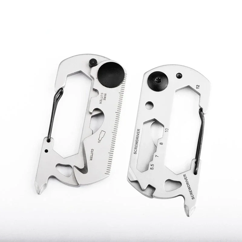 

2024 Multifunction Climbing Carabiner Keychain Gear Outdoor Tools Camping Hiking Stainless Steel Wrench Bottle Opener