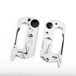 2024 Multifunction Climbing Carabiner Keychain Gear Outdoor Tools Camping Hiking Stainless Steel Wrench Bottle Opener