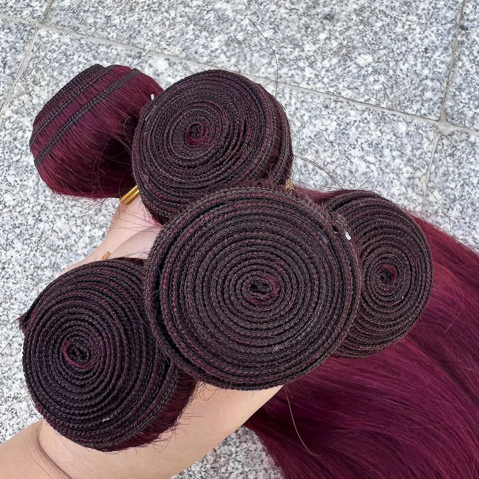 100% حزم الشعر البشري 99J بورجوندي 14-32 بوصة 8A الصف مستقيم البرازيلي حزم شعر ريمي للنساء السود 1/2/3 حزم #3