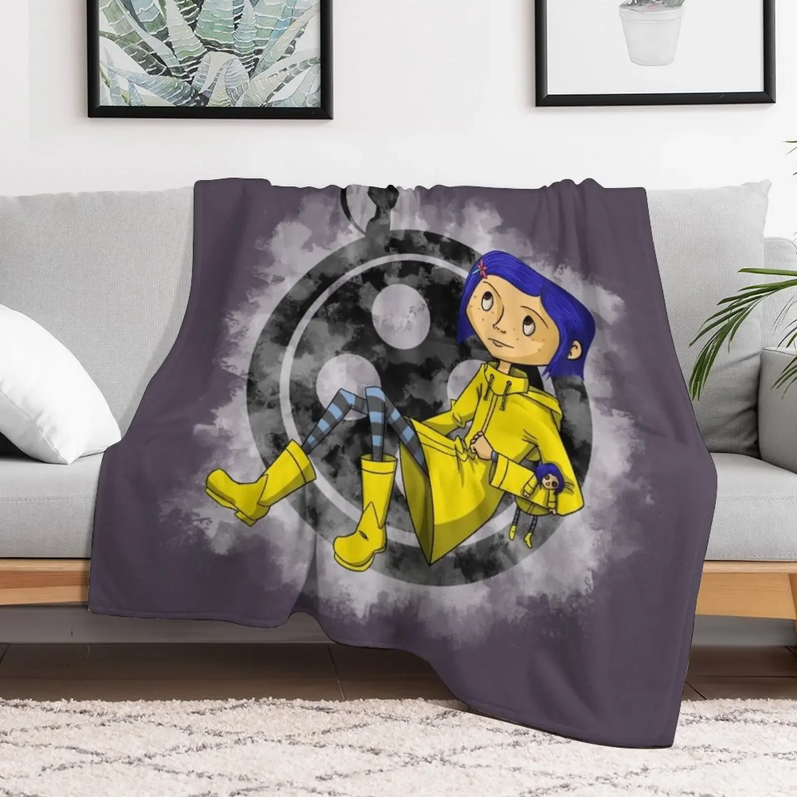 Twitchy Witchy Girl Throw Blanket Compact Warm Blanket for Car Road Trip