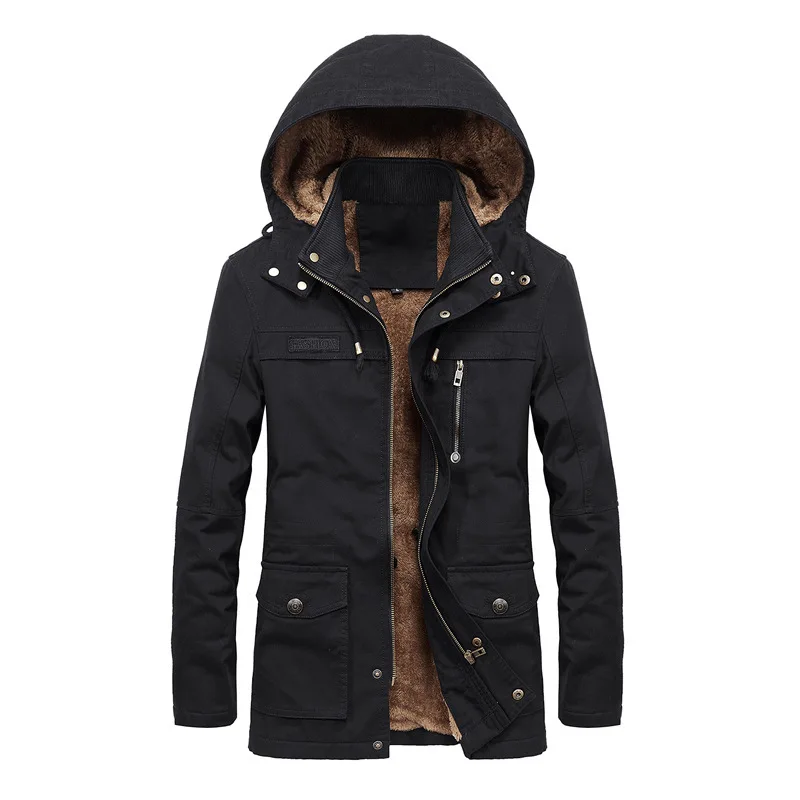 

2023 Winter Jacket Men Warm Wool Liner Man Jackets Coats Outwear Snow Windbreaker Male Hooded Parka Overcoats Chaquetas Hombre