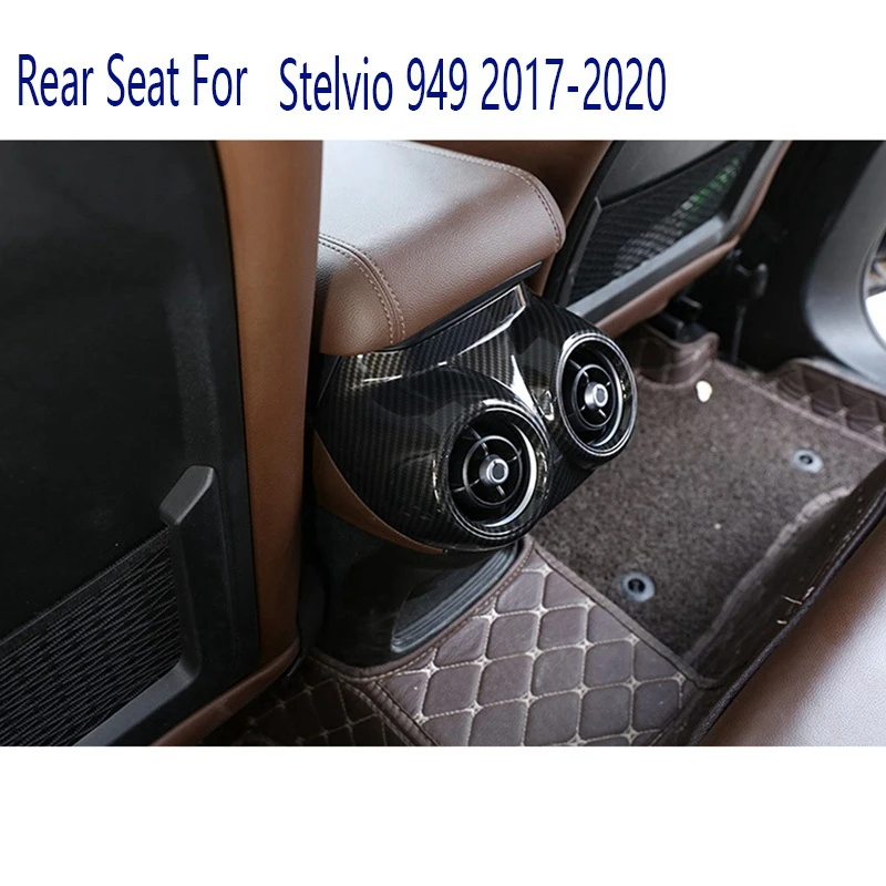 Car Interior Armrest Rear Seat Air Condition AC Vent Cover Trim for Alfa Romeo Stelvio 949 2017-2020