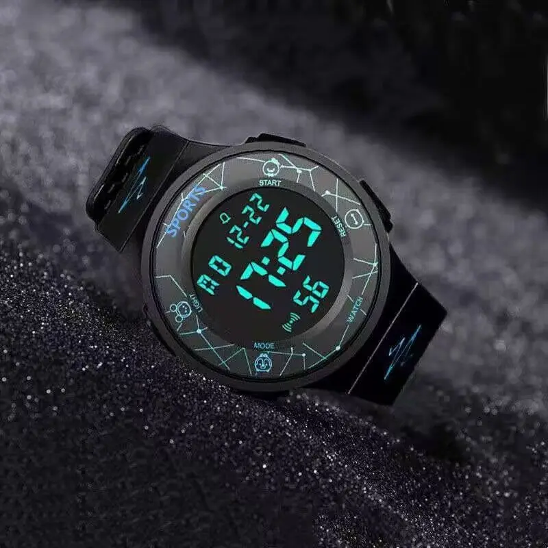 New Sports Digital Watches for Men Women Kids Multifunction Military Sport Watch 5ATM Waterproof Luminous LED Electronic Watch