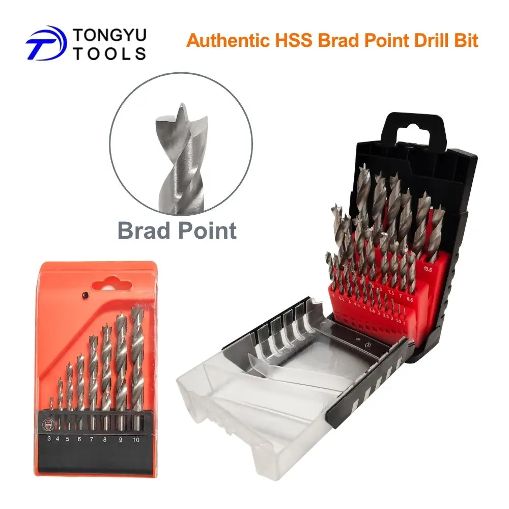 

Brad Point Wood Drill Bit Set 3-13mm HSS Fully Ground Wordworking Bit for Hardwood Plywood Plastic