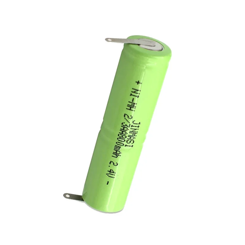 800mAh 2.4V 2/3AA NI-MH Rechargeable Battery 2/3 AA NI-MH Cell with Welding Tabs for Electric Shaver Razor Toothbrush