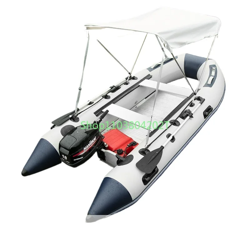 Aluminum Alloy Bottom Inflatable Boat Inflatable Fishing Boat High-SpeedFoldable and Portable Hard Bottom  Rubber Raft