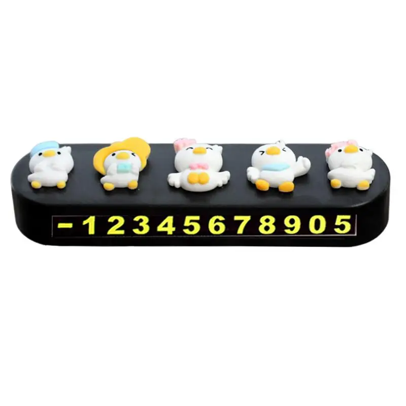 Cartoon Little Duck Temporary Parking Phone Number Plate Mobile Phone Plate Cute Car Interior Decoration