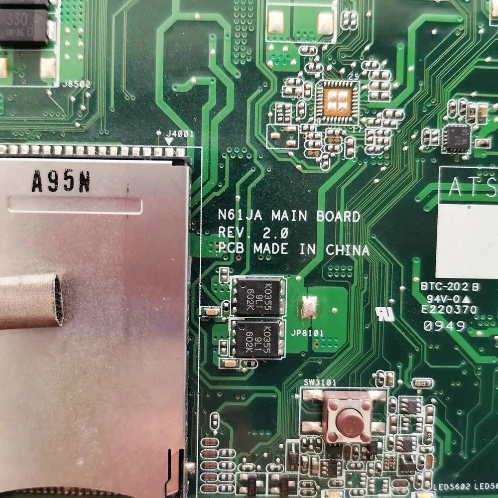 

N61JA For Asus N61J N61JA N61JQ N61JV Laptop Motherboard N61J Notebook N61JA Mainboard HM55 DDR3 100% Full Tested