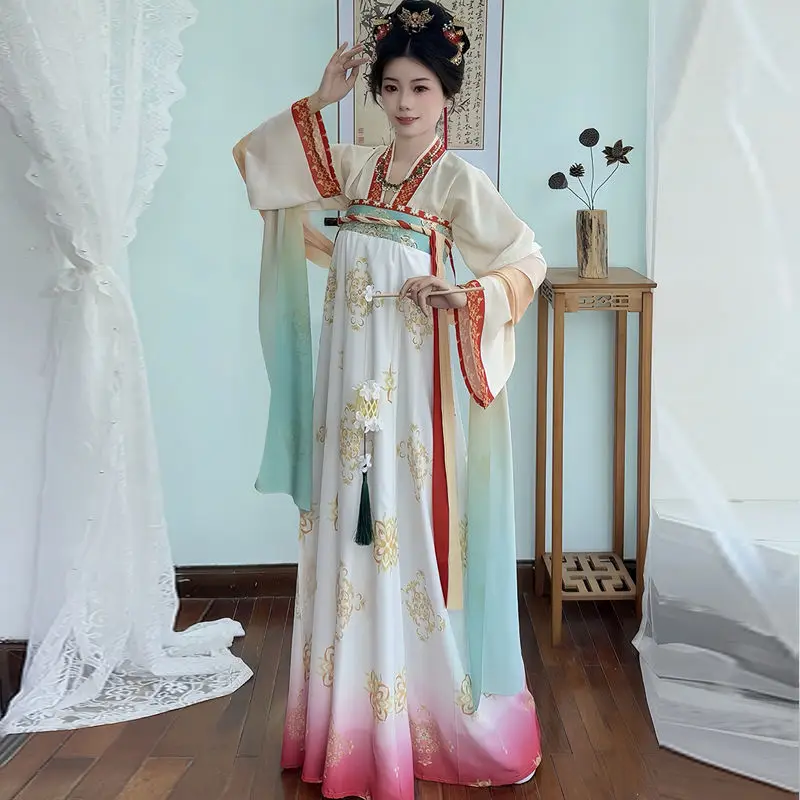 Hanfu Dress Women Chinese Traditional Tang Dynasty Stage Dance Dress Halloween Carnival Cosplay Costume Princess Hanfu Dresses