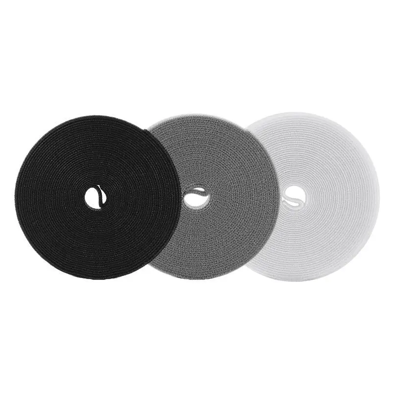 10pcs 1.2cmx5m Data cable storage velcro cable tie cable management home computer cable bundle fixing strap self-adhesive