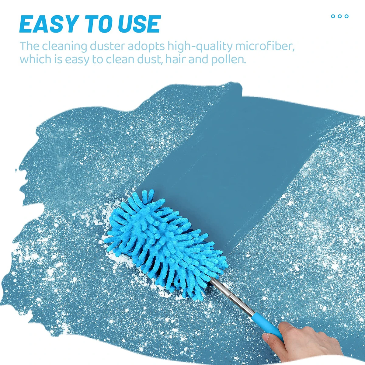 1PCS Extendable Microfiber Duster, Soft Dust-Free Duster Feathers Suitable for Living Room, Kitchen and Car Cleaning