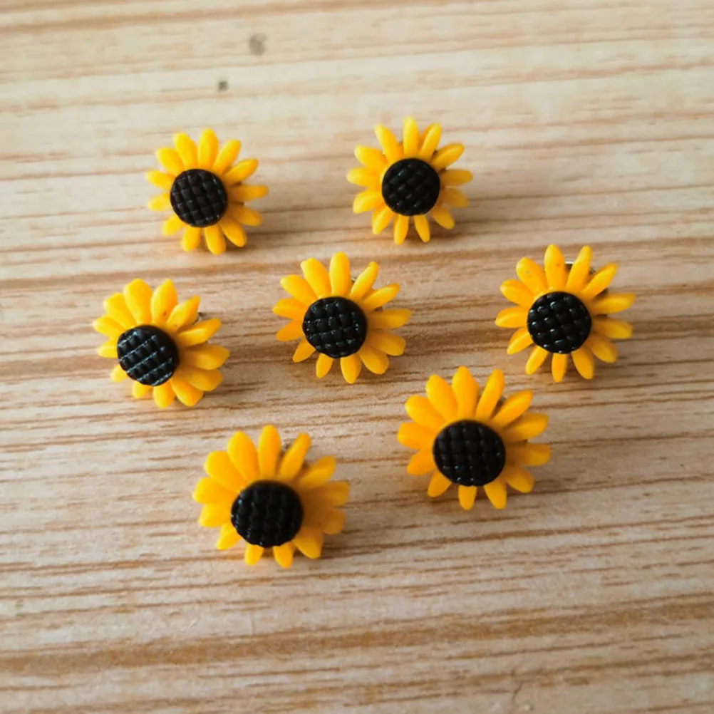 40 قطعة دبابيس ضغط زهرة صغيرة عباد الشمس Thumbtacks للوحة الإعلانات المسامير الزخرفية اللوازم المكتبية ملحقات لوحة الفلين #1