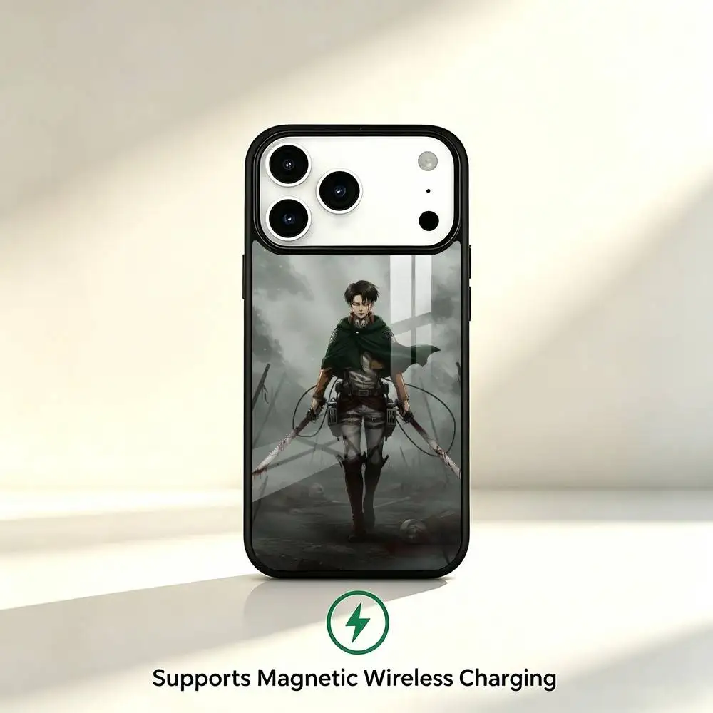 Levi Ackerman Attack on Titan Phone Case For iPhone17,16,15,14,13,12,11 Plus,Pro Compatible with magnetic wireless charging