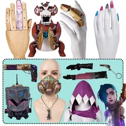 Jinx Weapon Cosplay Keychain Monkey Fingure Finger Covers LOL Necklace Arcane Belt Hat Props Halloween Costume Accessories