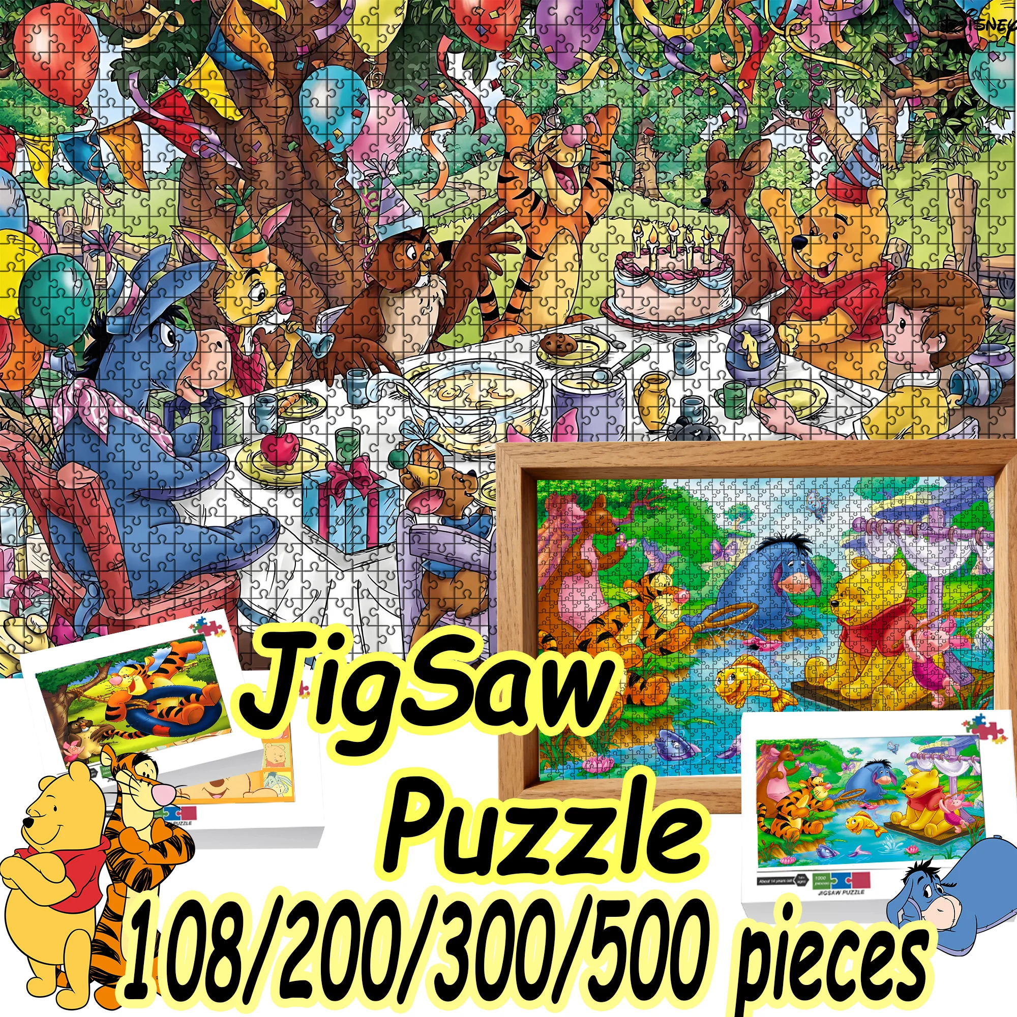 Puzzle Disney Kubuś Puchatek i Tygrysek 108/200/300/500/1000 elementów Drewniane puzzle podłogowe Wysoka jakość Prezent Zabawna gra imprezowa