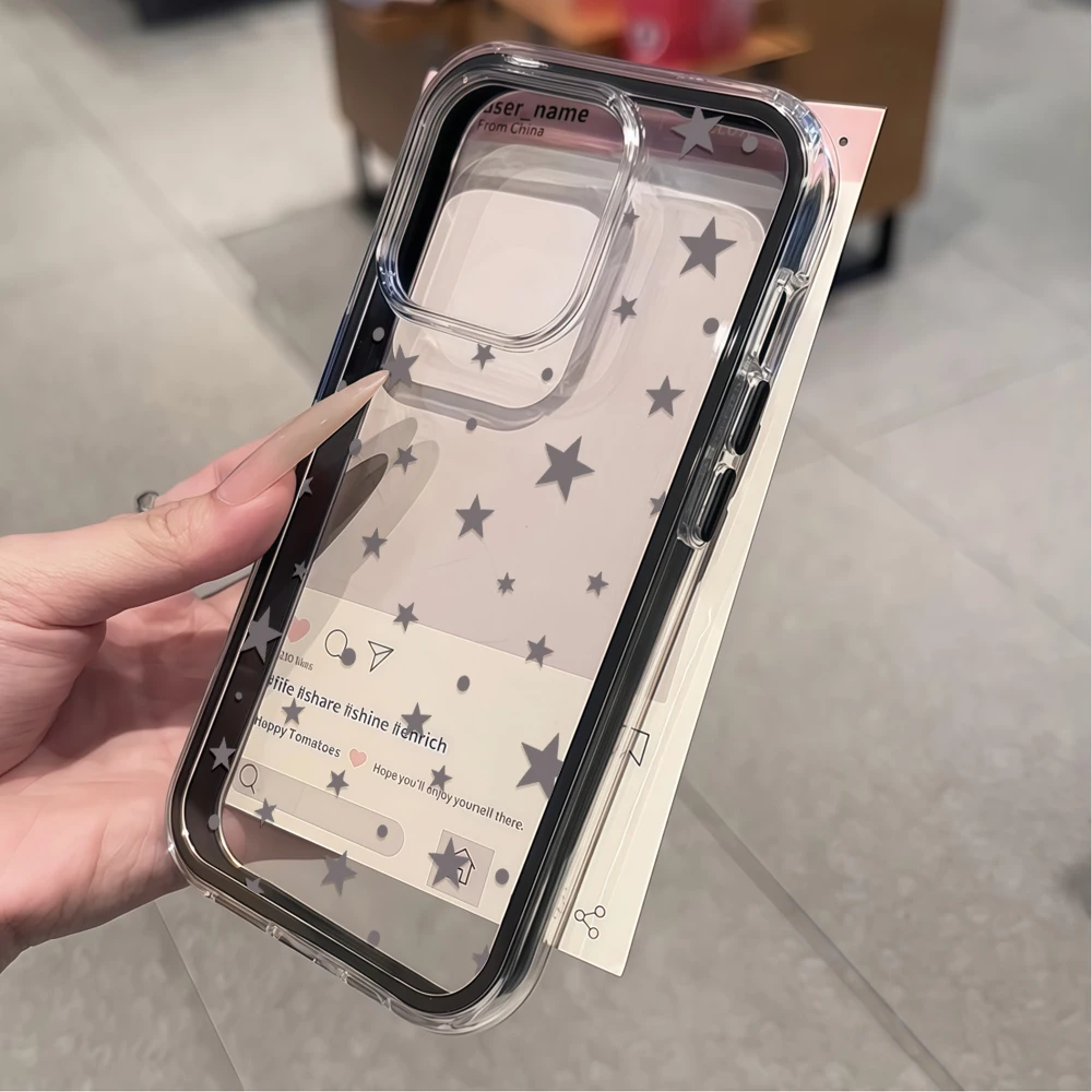 Koreanische Minimalistische Handyhülle mit Stern-Text-Druck für Galaxy A57 A37 A55 A54 A36 A35 5G S25 S24 S22 Plus S26 Ultra FE 5G Weiche Hülle – Detail 3