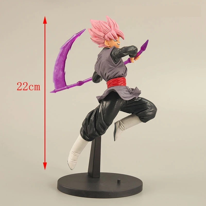 22cm Dragon Ball Cartoon With Sickle Anime Figure Gk Black Son Goku Zamasu Doll Pvc Model Desktop Ornaments Animation Toy Gift