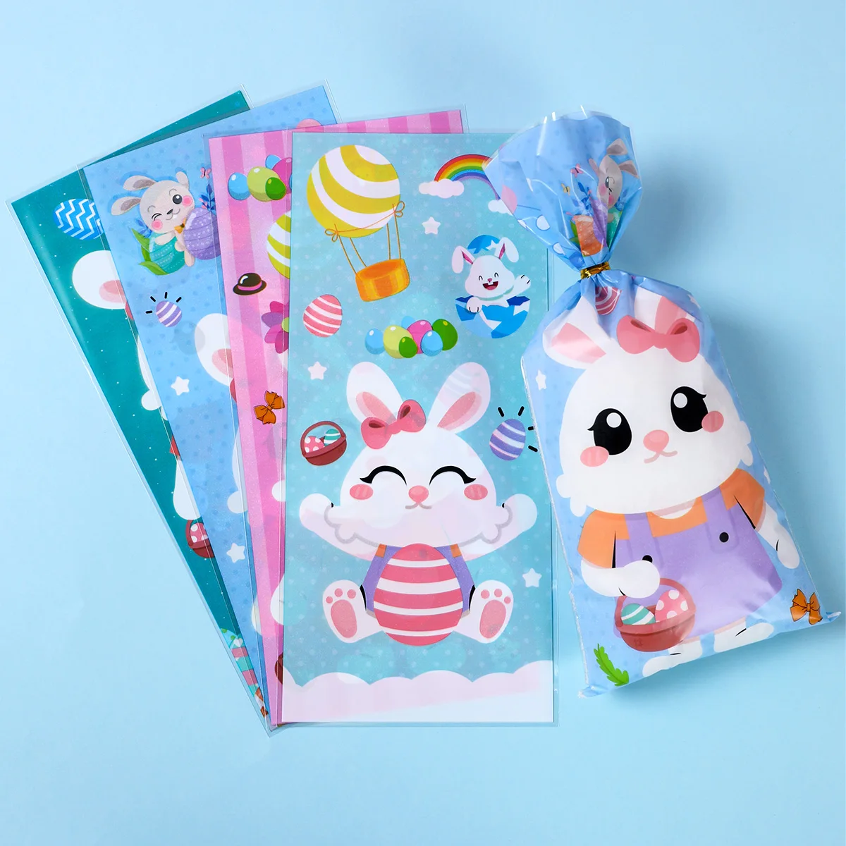 

20/50Pcs Easter Gift Bags Easter Candy Cookie Bags Rabbit Chick Eggs Easter Bags for Gift Packaging Pouch Easter Decoration 2024